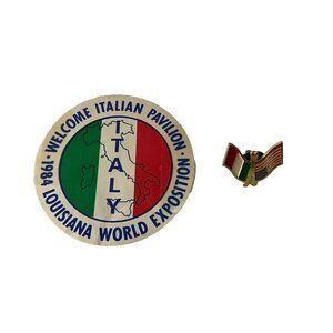 1984 Italian Pavilion Louisiana World Exposition New Orleans Sticker Decal Pin